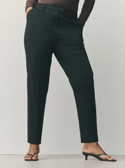 Zwart - Op maat slim-fit broek in zandlopermodel
