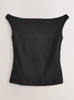 Zwart - Open hals vest