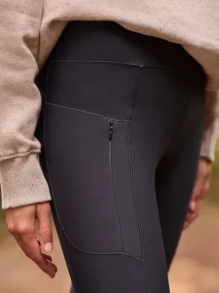 Zwart - Outdoor legging met fleecevoering en warme handgreep