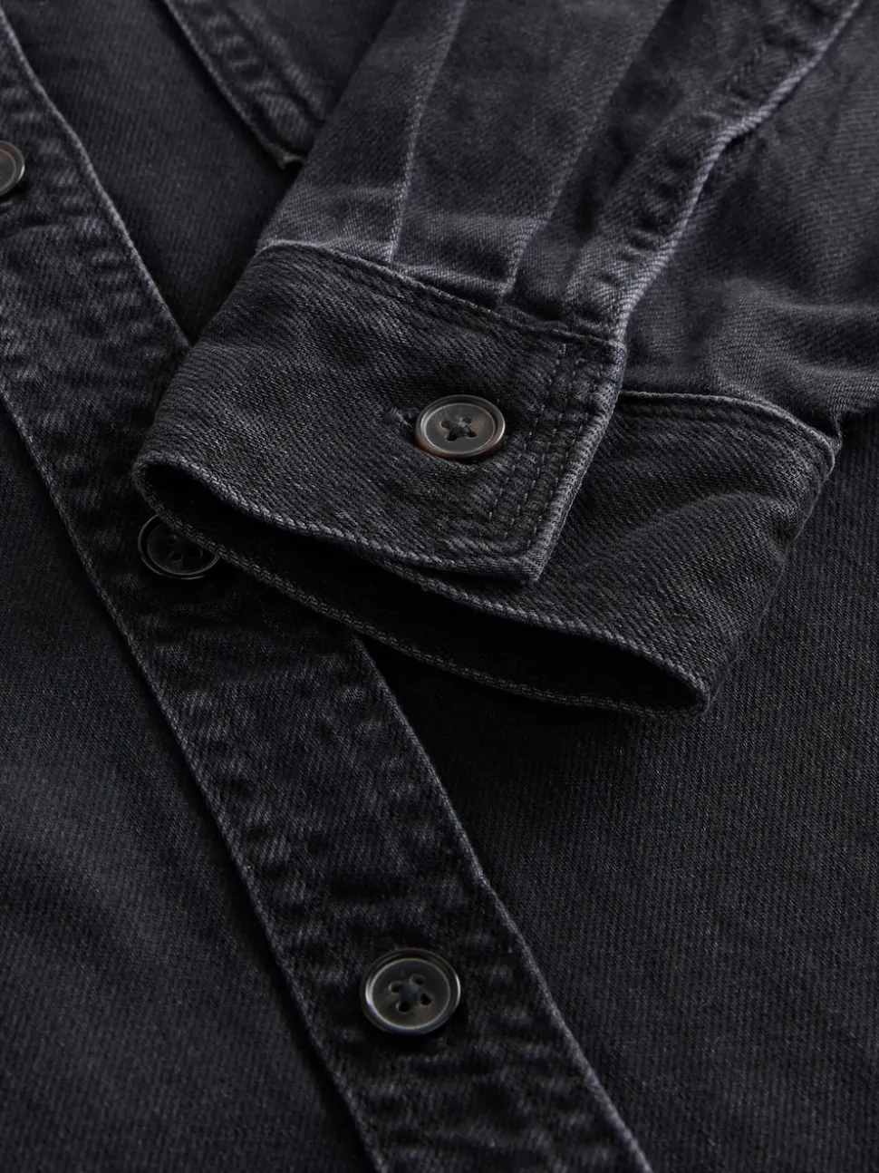 Zwart - Oversized denim overhemd
