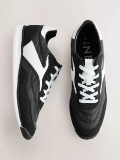 Zwart - Paneel Detail Vetersluiting Trainers