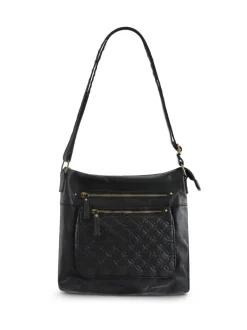 Zwart - Pavers Multi-Zip Leather Cross-Body Bag
