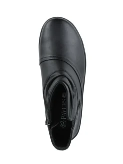 Zwart - Pavers Wide Fit Leather Ankle Boots