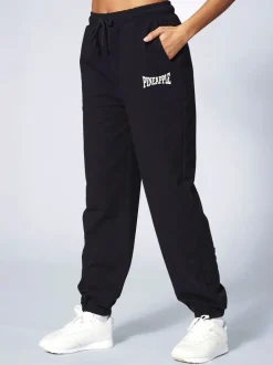 Zwart - Pineapple - Oversized joggingbroek met zakken en boorden