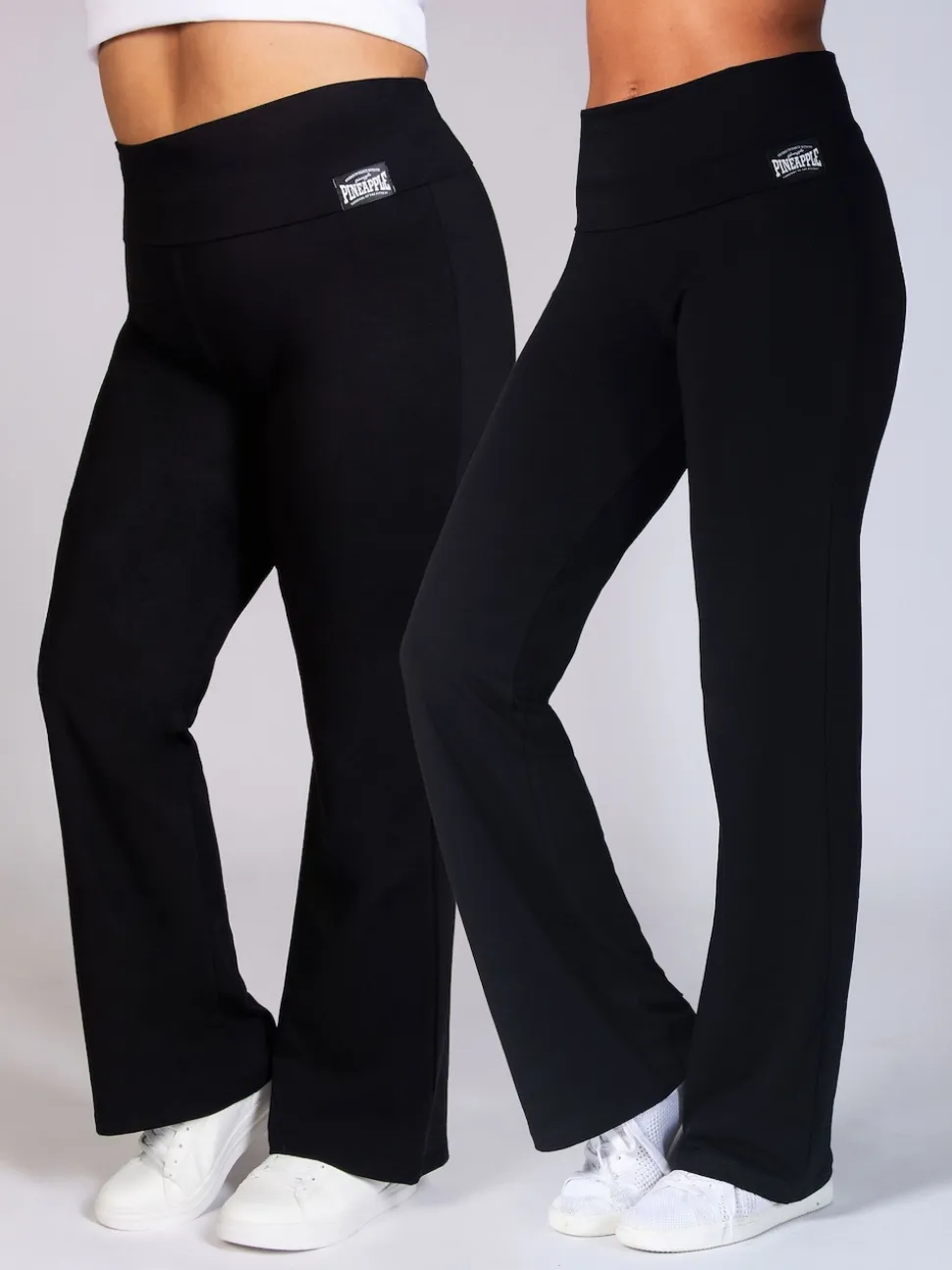 Zwart - Pineapple jersey broek met vouwtailleband voor dames