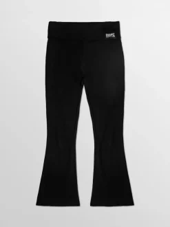 Zwart - Pineapple jersey broek met vouwtailleband voor dames