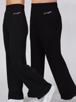 Zwart - Pineapple viscose joggingbroek