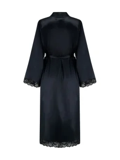 Zwart - Pour Moi Dusk Satin Kimono Sleeve Midi Gown