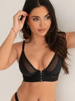 Zwart - Pour Moi India beugelbustier met voorsluiting