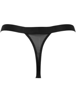 Zwart - Pour Moi India string met borduursel