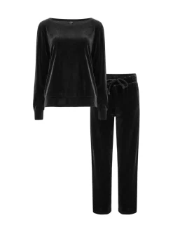 Zwart - Pour Moi velours lange pyjama