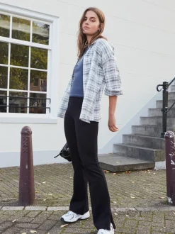 Zwart - Power vormgevende ponté flare legging