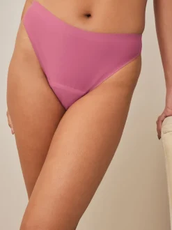 Zwart / Praline Huidskleur / Roze Bloemen - Set van 4 No VPL menstruatieslips voor medium vloeien