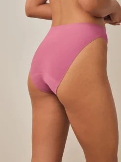Zwart / Praline Huidskleur / Roze Bloemen - Set van 4 No VPL menstruatieslips voor medium vloeien
