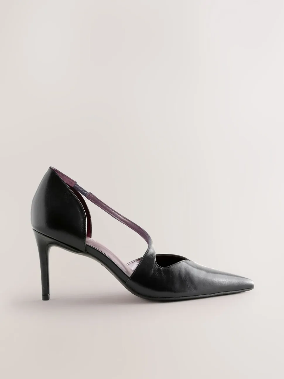 Zwart - Premium Leather Asymmetric Court Heels