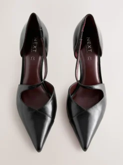 Zwart - Premium Leather Asymmetric Court Heels