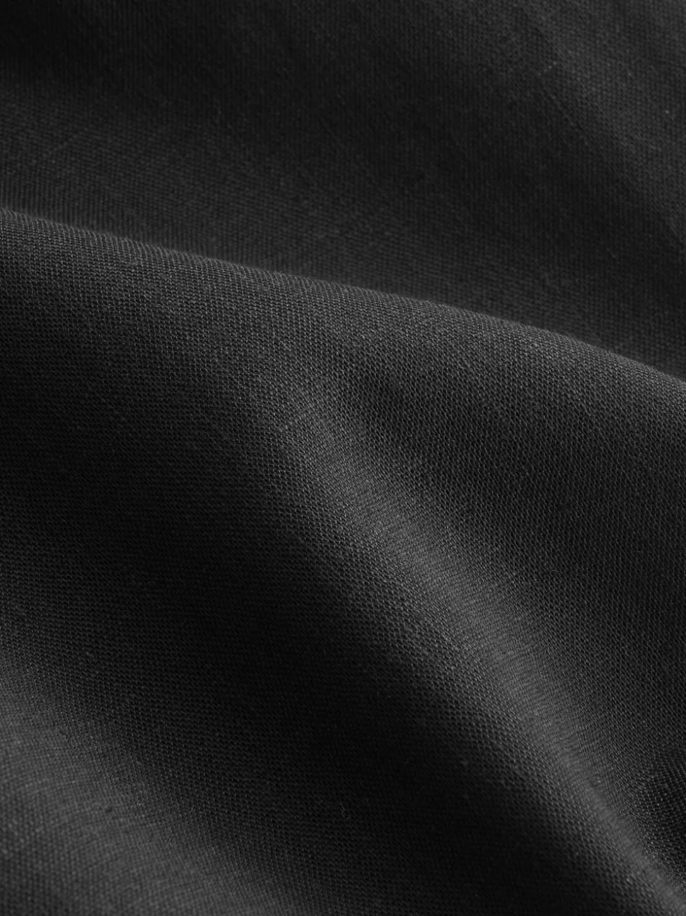 Zwart - Pull On Tapered Trousers With Linen