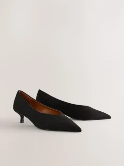Zwart - Puntige lage naaldhakken schoenen