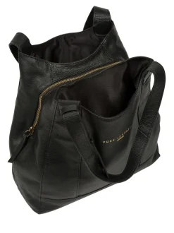 Zwart - Pure Luxuries London Colette leren handtas