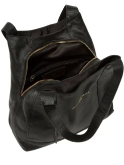 Zwart - Pure Luxuries London Colette leren handtas