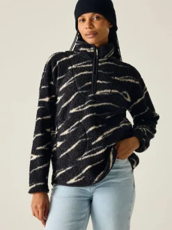 Zwart - Regatta Frankie Borg fleece met halve rits