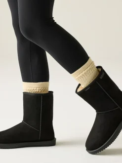 Zwart - Regatta Risley Behaaglijke halflange waterdichte Boots met voering van imitatiebont