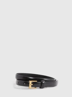Zwart - Reiss - Holly - Smalle leren riem