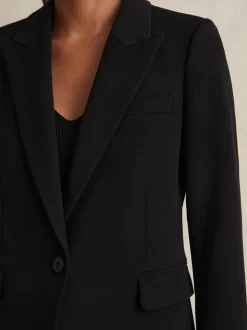 Zwart - Reiss Gabi maatsnit-kostuumblazer met enkele knoopsluiting