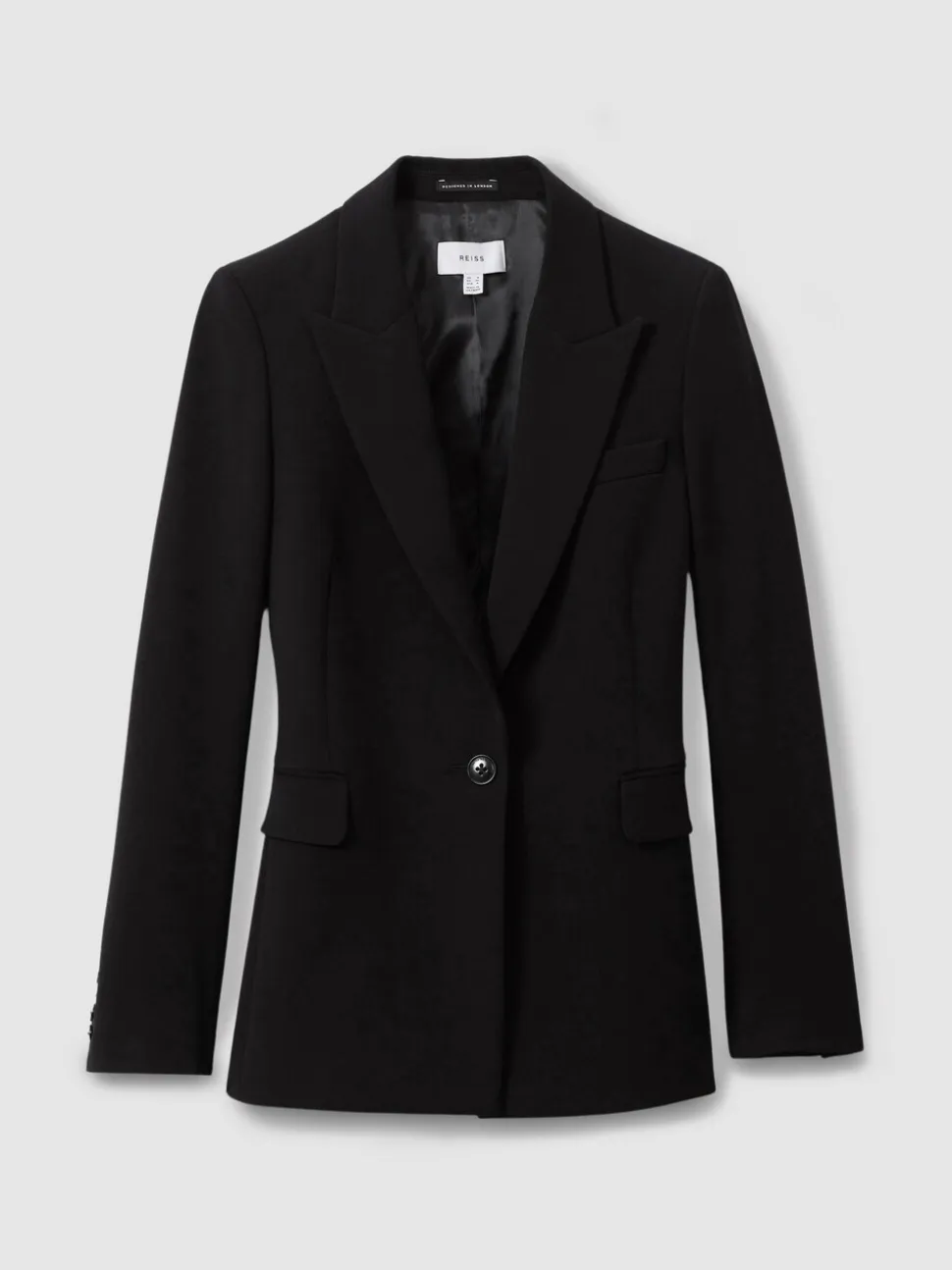 Zwart - Reiss Gabi maatsnit-kostuumblazer met enkele knoopsluiting