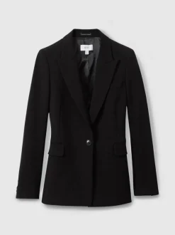 Zwart - Reiss Gabi maatsnit-kostuumblazer met enkele knoopsluiting