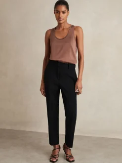 Zwart - Reiss Gabi slim-fit kostuumbroek