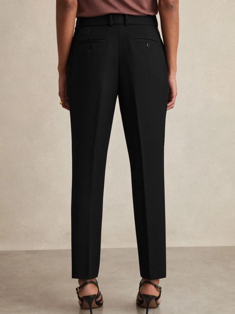 Zwart - Reiss Gabi slim-fit kostuumbroek