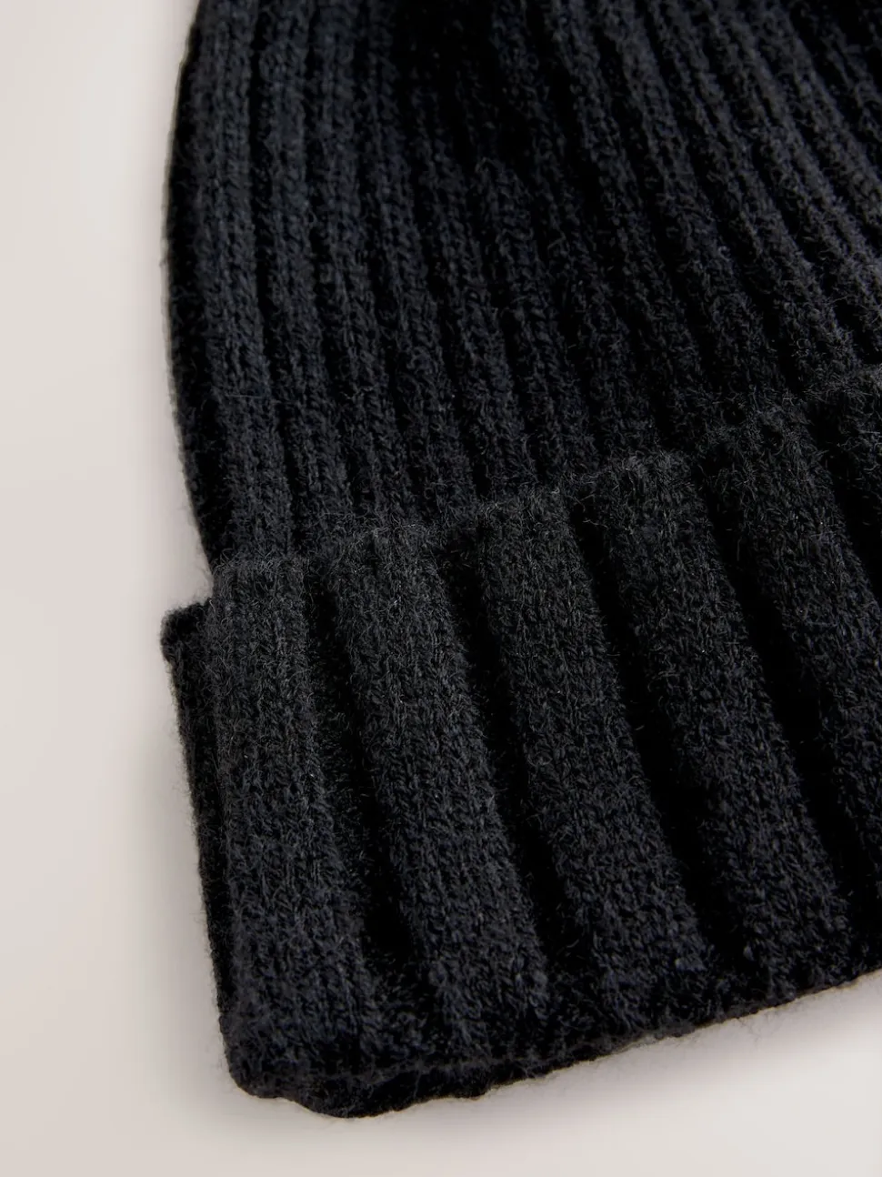 Zwart - Rib Knit Pom Hat