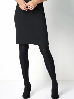 Zwart - Roman - Korte jersey rok met textuur