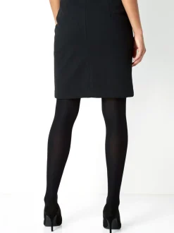 Zwart - Roman - Korte jersey rok met textuur