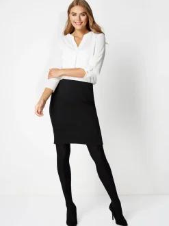 Zwart - Roman - Korte jersey rok met textuur
