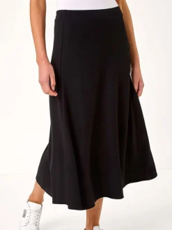 Zwart - Roman A-Line Pull On Stretch Skirt