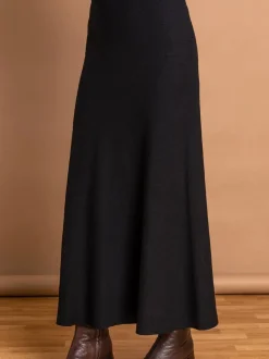 Zwart - Roman gebreide Midi stretchy rok