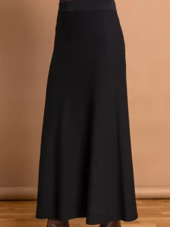 Zwart - Roman gebreide Midi stretchy rok