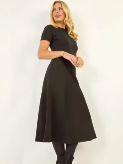Zwart - Roman Petite Suede A-Line Skirt