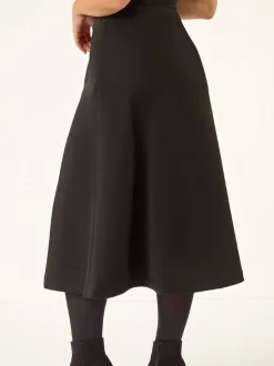 Zwart - Roman Petite Suede A-Line Skirt