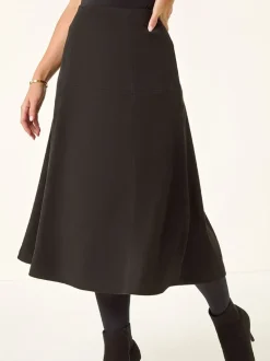 Zwart - Roman Petite Suede A-Line Skirt