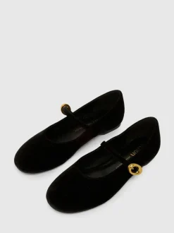 Zwart - Schuh EC Lune Velvet Ballerina