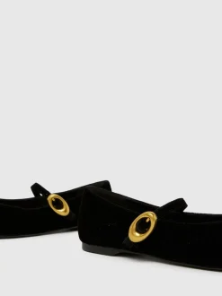 Zwart - Schuh EC Lune Velvet Ballerina
