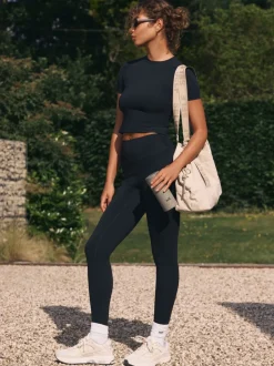 Zwart - self. Legging met hoge taille
