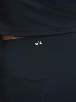 Zwart - self. Legging met hoge taille