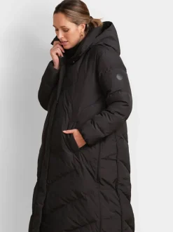Zwart - Seraphine 3-In-1 Lange Chevron Puffer zwangerschapsjas