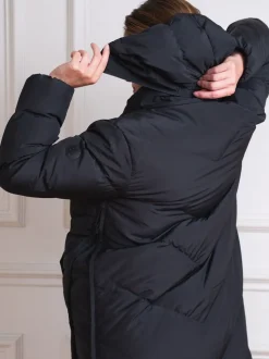 Zwart - Seraphine 3-In-1 Lange Chevron Puffer zwangerschapsjas