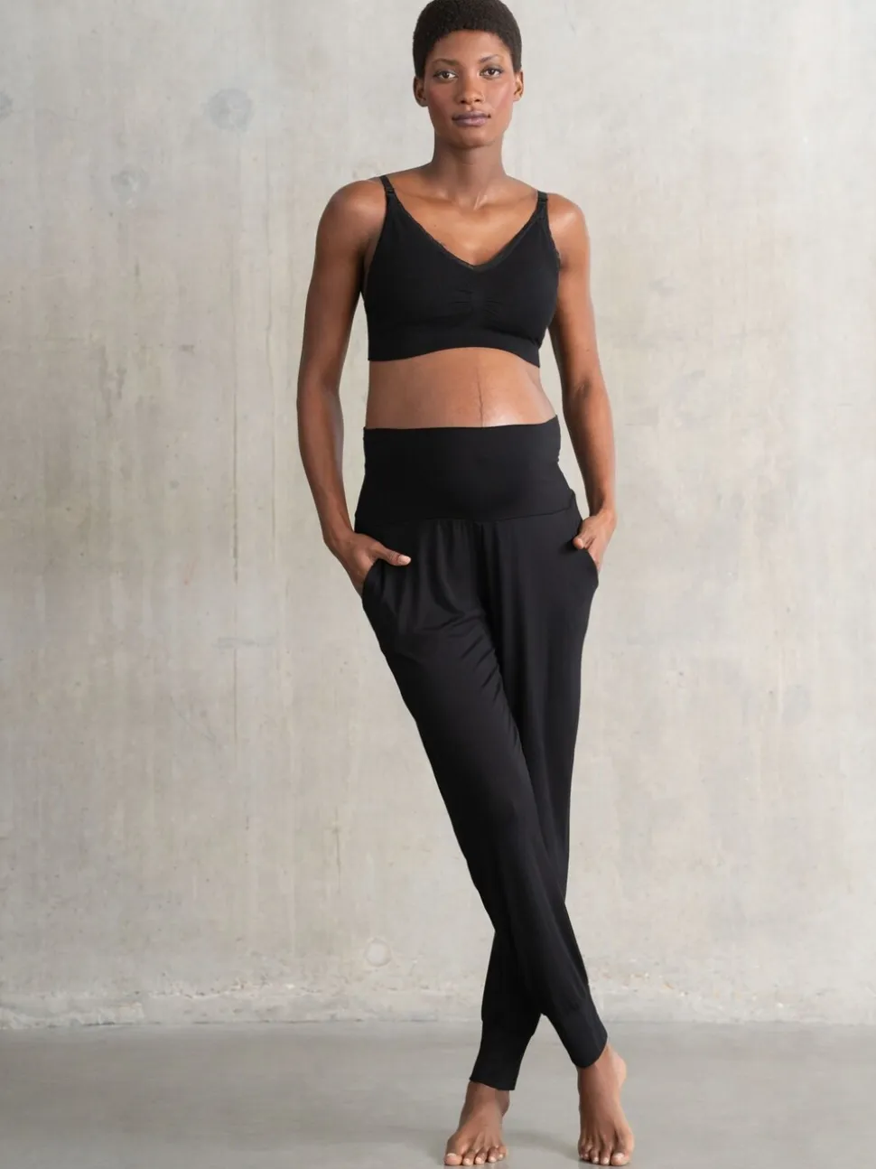 Zwart - Seraphine Maternity & Nursing Hospital Bag Pyjamas 2 Piece Set