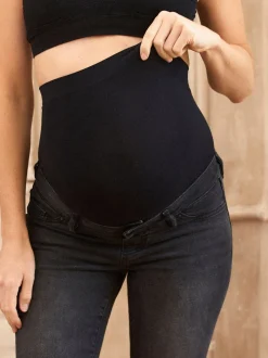 Zwart - Seraphine Premium Organic Overbump Maternity Slim-Fit Jeans